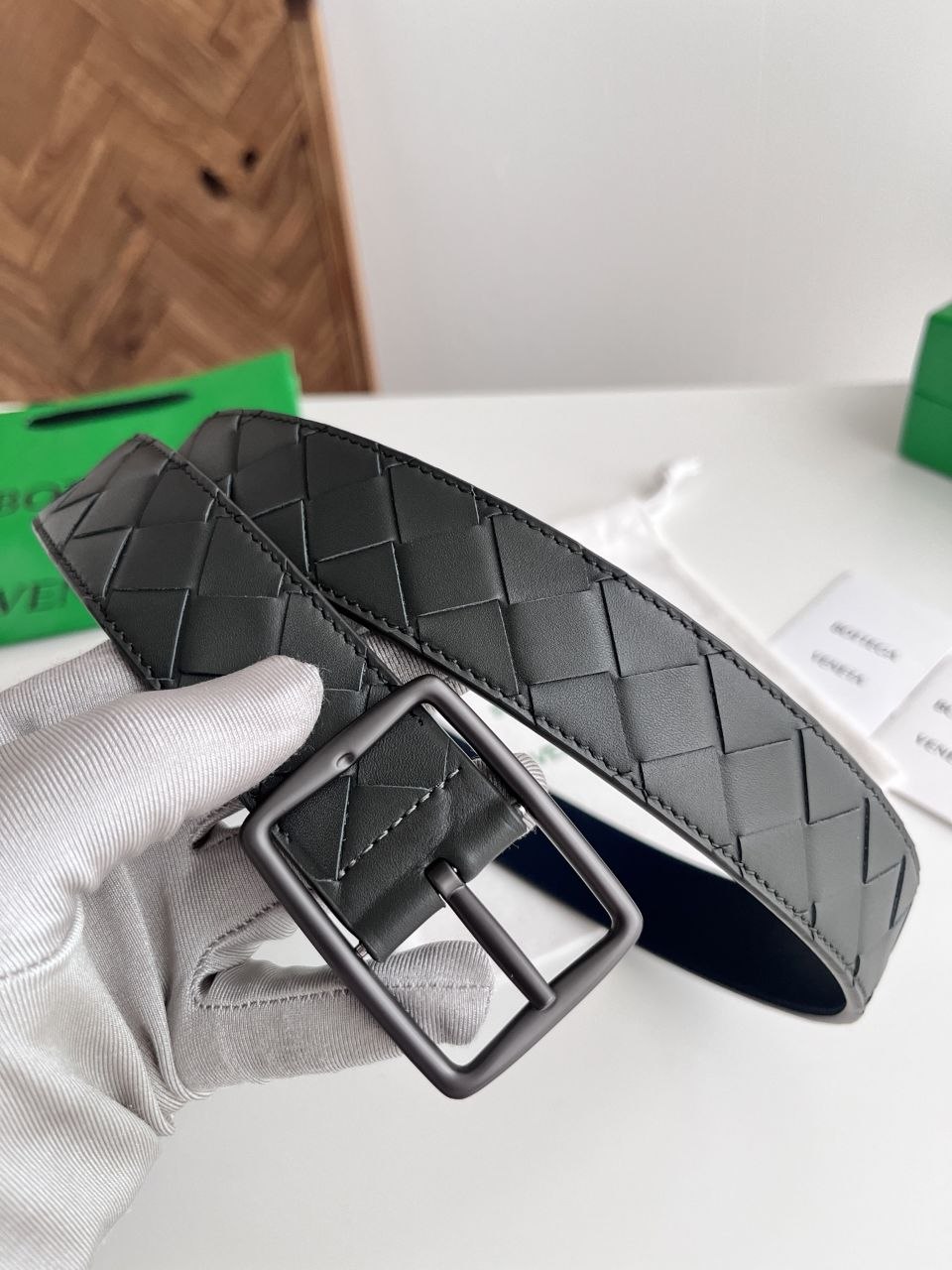 BV Woven Belt — Gunmetal · Graphite-Night image 5