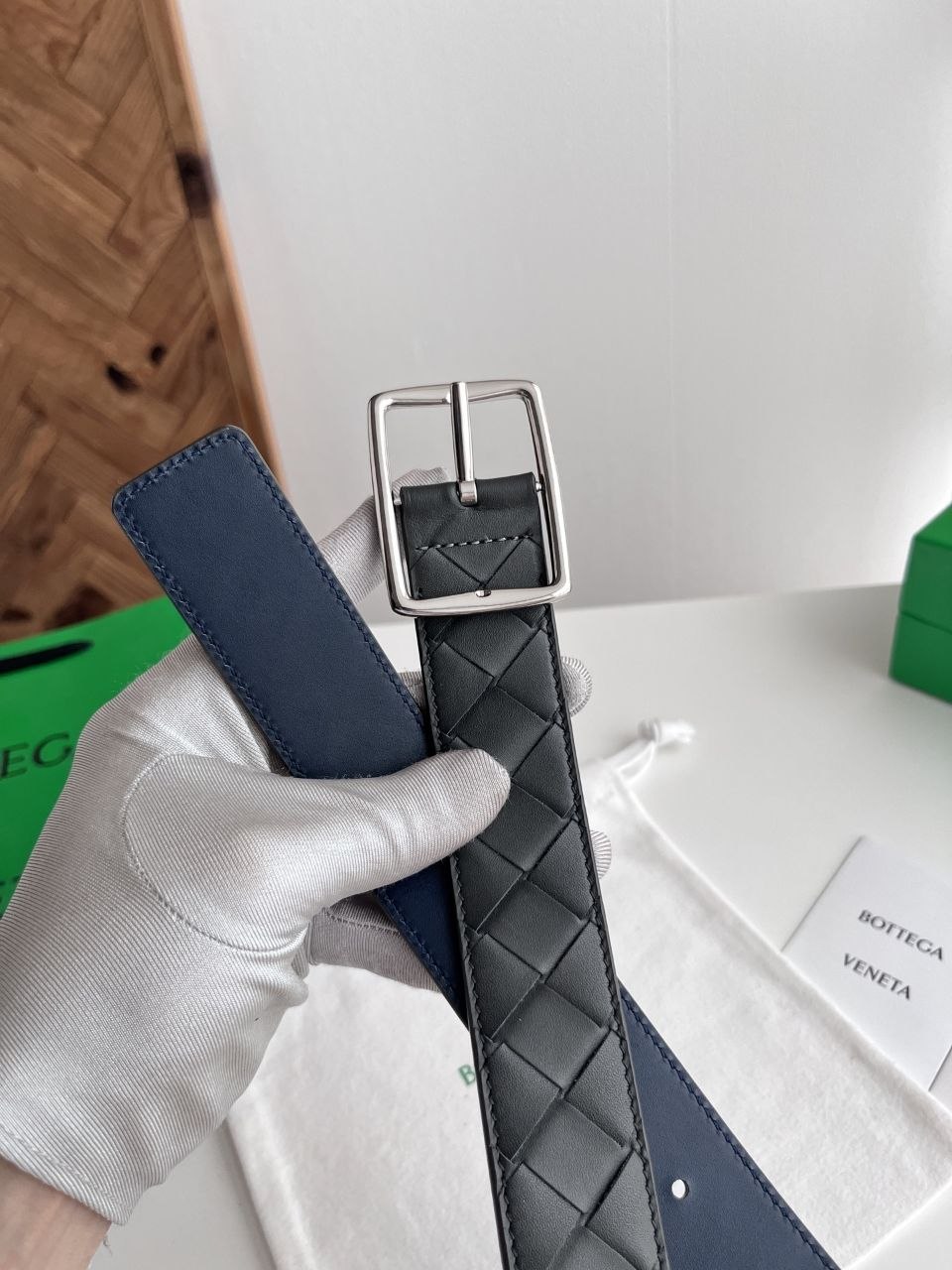 BV Woven Belt — Silver · Graphite-Night image 3