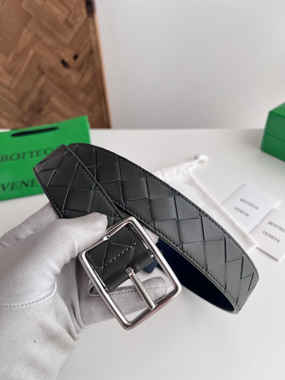 BV Woven Belt — Silver · Graphite-Night image 4