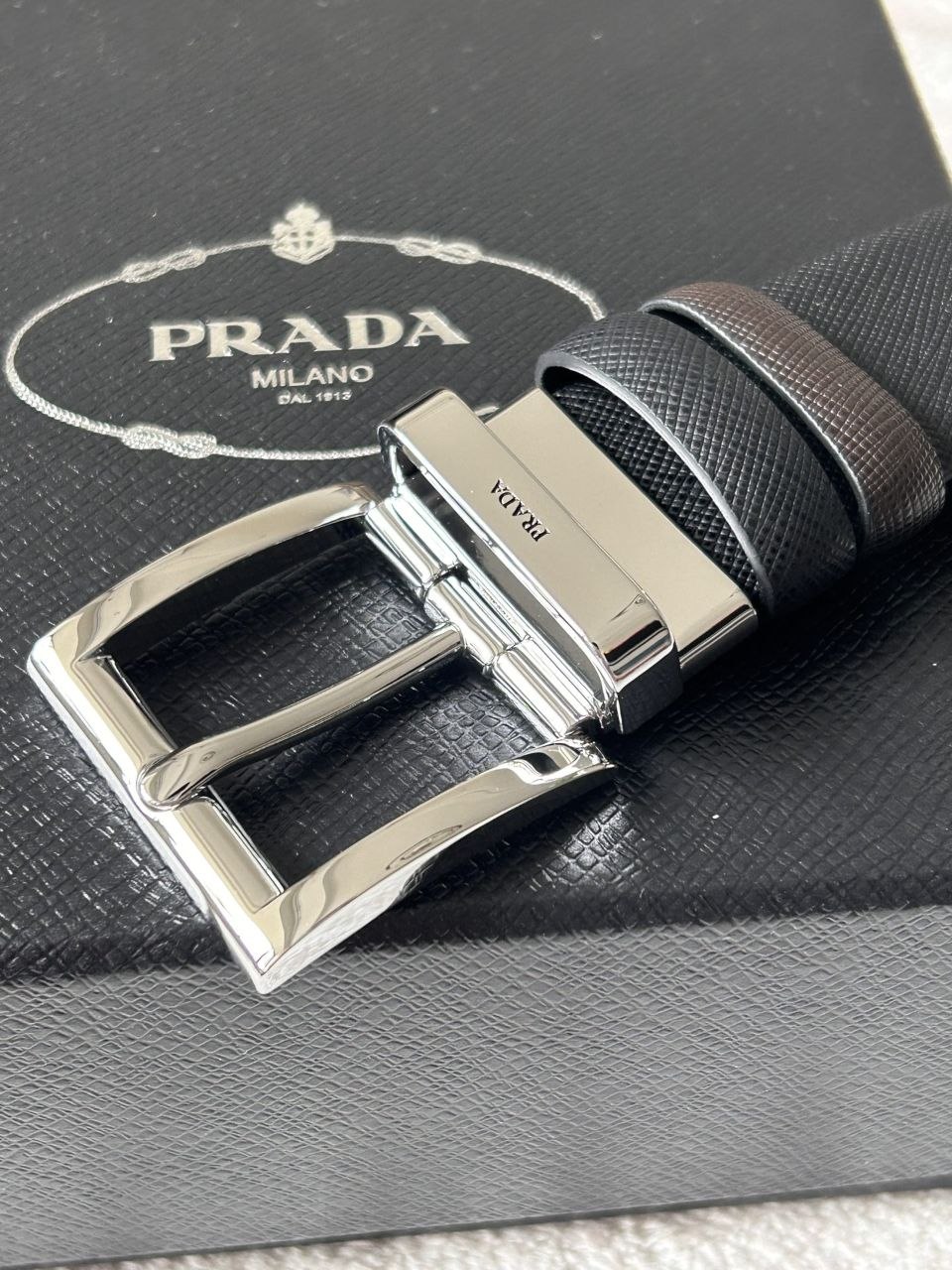 Pr@da Saffiano Belt — 3.5cm