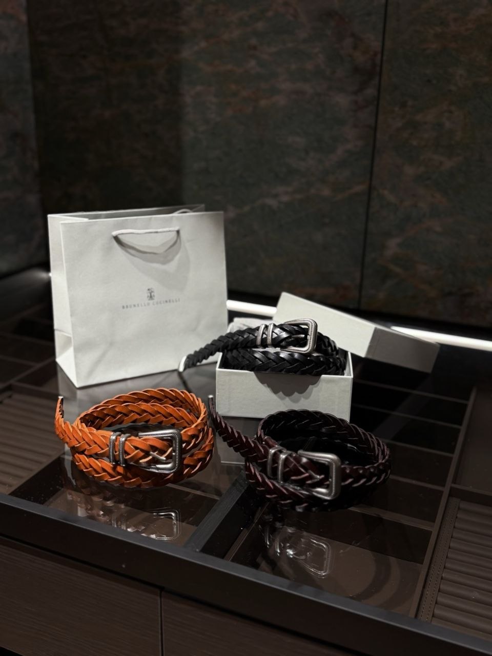 Brun3llo Cuc1nelli Woven Belt — 3.0cm image 3