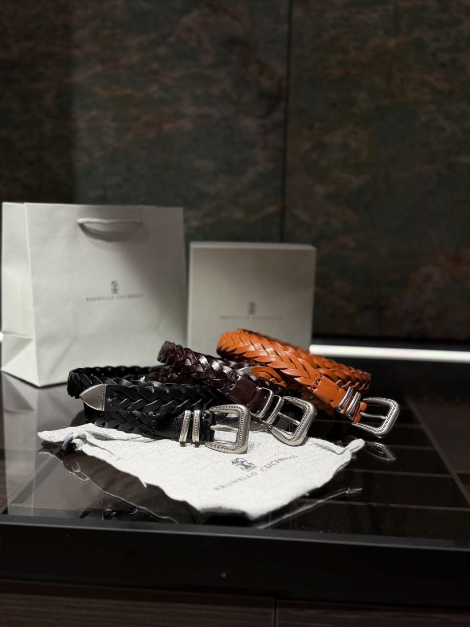 Brun3llo Cuc1nelli Woven Belt — 3.0cm image 4