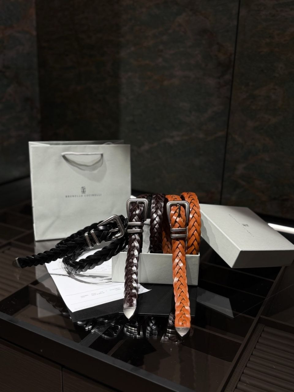 Brun3llo Cuc1nelli Woven Belt — 3.0cm image 8
