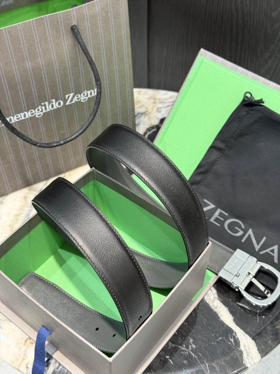 Z3gna Belt 3.5cm — Black image 7
