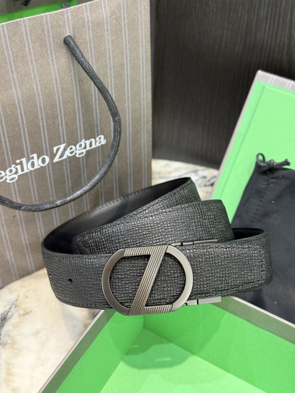 Z3gna Belt 3.5cm — Brown image 4